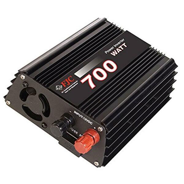 Fjc Power Inverter, Modified Sine Wave, 1,400 W Peak, 700 W Continuous, 2 Outlets FJ53070